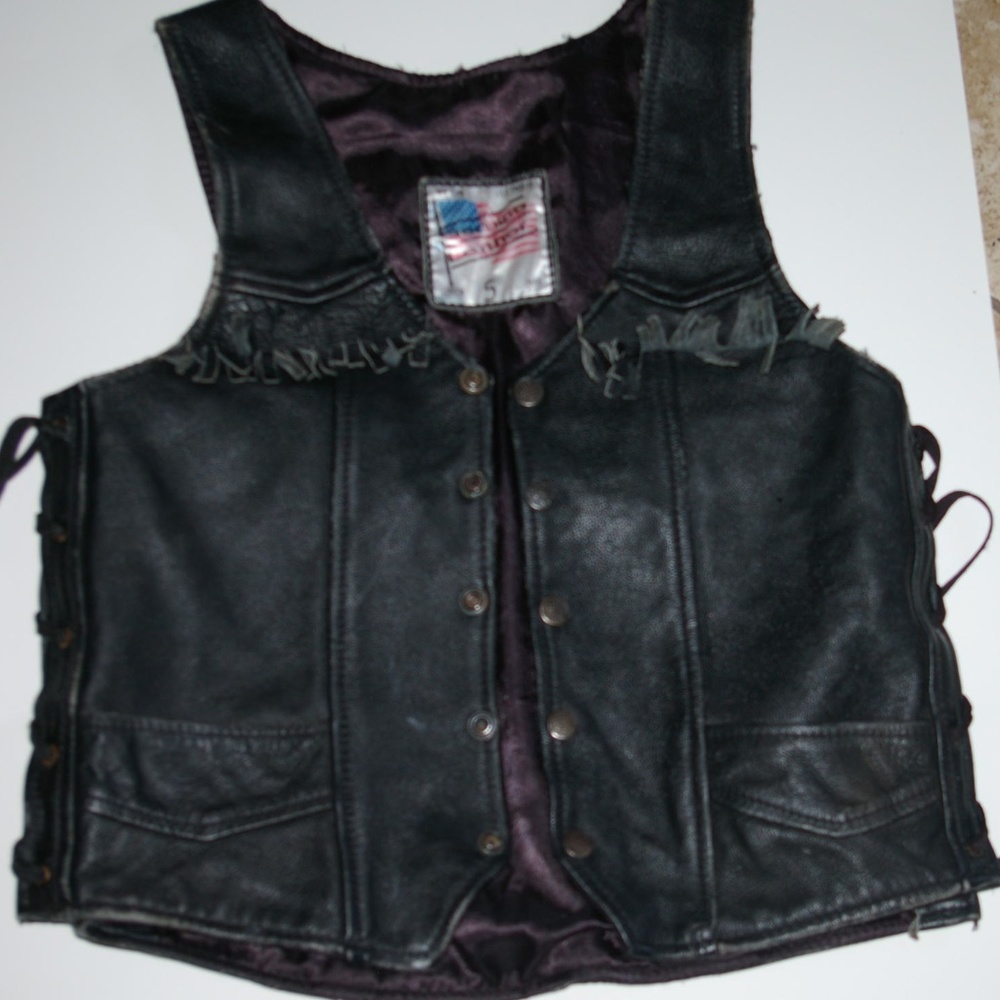 Genuine Leather  Motorcycle Biker Vest